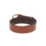 Ovale — Women's Saddle Tan Genuine Smooth Full-Grain Leather Wide Waist Belt with Gold-Tone Oval Buckle Classic Casual Everyday Chic Accessory - Image 2