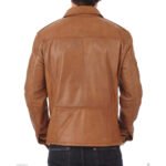 Vento — Men's Camel Tan Genuine Soft Lambskin Leather Classic Collared Zip-Up Slim Fit Biker Casual Lightweight Motorcycle Street Style Outerwear Jacket - Image 2