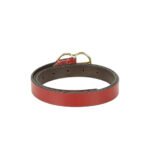 Cintura — Women's Cherry Red Genuine Smooth Leather Slim Dress Belt with Gold-Tone Double Ring Buckle Classic Waist Accessories - Image 2