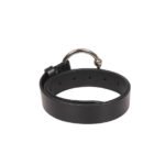 Cerchio — Women's Jet Black Genuine Smooth Full-Grain Leather Slim Belt with Silver-Tone Large Round Circle Ring Buckle Minimalist Chic Trendy Everyday Accessory - Image 2