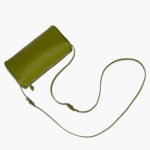 Vellona — Women's Olive Green Pebbled Genuine Leather Cylinder-Barrel Single-Strap Silver-Hardware Minimalist Chic Shoulder Bag - Image 2