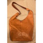 Spallazzo — Women's Warm Tan Genuine Leather Slouchy Hobo Shoulder Crossbody Bag