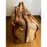 Lussogio — Men's Vintage Tan Genuine Full-Grain Leather Large Duffle Holdall Weekend Travel Bag with Luggage Tag - Image 2