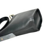 Secchiezza — Women's Jet Black Genuine Smooth Leather Silver-Tone Hardware Bucket Shoulder Crossbody Handbag - Image 2