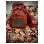 Viaggiozo — Rich Oxblood Brown Genuine Leather Round Duffle Holdall Weekend Travel Bag - Image 2