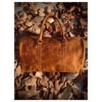 Avventura — Vintage Tan Distressed Genuine Leather Round Duffle Holdall Weekend Travel Bag - Image 4