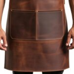 Artigiano Grembiule — Men's Vintage Distressed Cognac Brown Genuine Full-Grain Cowhide Leather Heavy-Duty Adjustable Cross-Back Strap Multi-Pocket Chef Barber Blacksmith Woodworker Workshop Utility Apron - Image 2