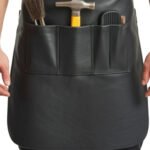 Foresta Operaio — Men's Dark Forest Deep Olive Green Genuine Waxed Full-Grain Cowhide Leather Heavy-Duty Adjustable Cross-Back Strap Gunmetal Eyelet Hardware Upper Chest Multi-Slot Tool Panel Scissor Chisel Holder Lower Dual Wide Pocket Hammer Loop Brush Slot Carpenter Blacksmith Woodworker Mechanic Craftsman Rugged Heavy-Duty Professional Workshop Utility Apron - Image 2