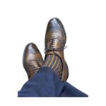 Raffaele — Men's Tan Cognac Leather Wingtip Full-Brogue Lace-Up Oxford Dress Shoes with Smart Casual Styling