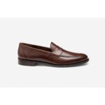 Romano — Men's Dark Cognac Brown Genuine Leather Penny Loafer Slip-On Smart Casual Dress Shoes with Leather Sole - Image 2