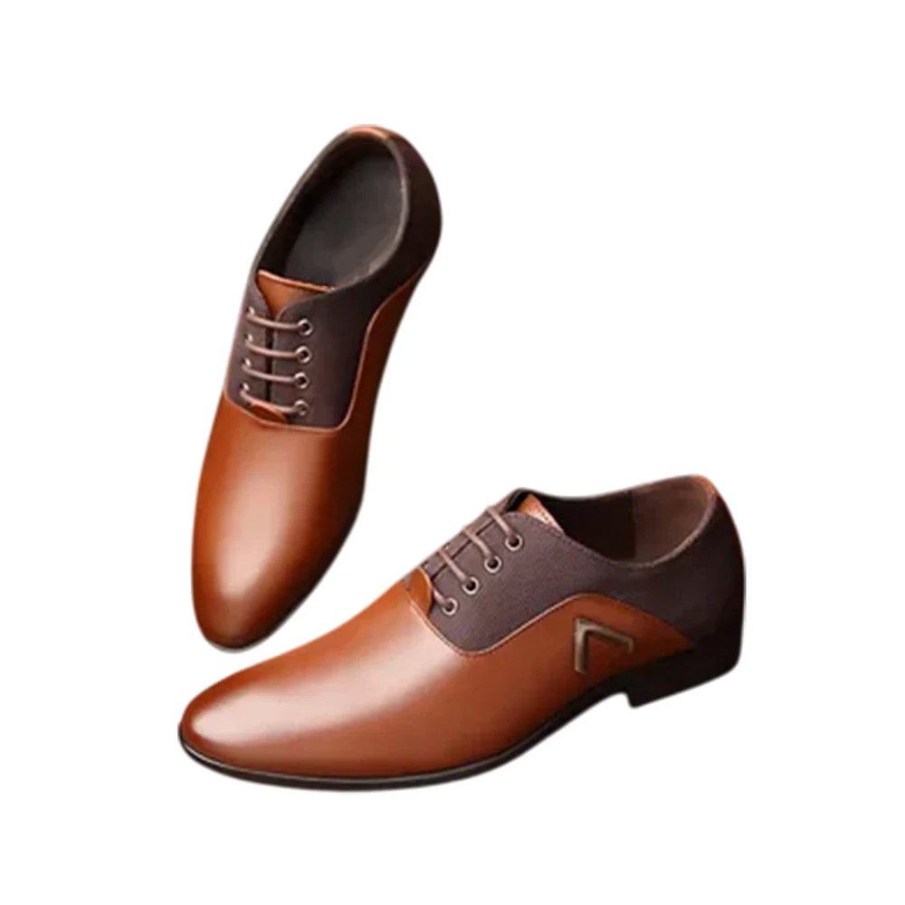 M13 Lorenzo — Men's Tan Brown Two-Tone Lace-Up Oxford Formal Shoes - Image 1