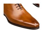 Maxwell — Men's Tan Cognac Genuine Leather Wholecut Oxford Lace-Up Formal Dress Shoes with Leather Sole - Image 2