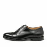 Oxfordio — Men's Jet Black Genuine Leather Cap-Toe Lace-Up Oxford Formal - Image 2