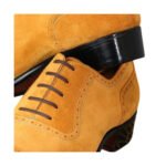 Milano — Men's Mustard Yellow Suede Cap-Toe Lace-Up Oxford Shoes - Image 2