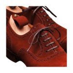 Redmond — Men's Brick Red Suede Cap-Toe Oxford Brogue Lace-Up Formal Dress Shoes with Leather Sole - Image 2