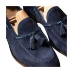 Sutton — Men's Navy Blue Genuine Suede Tassel Loafer Slip-On Smart Casual Dress Shoes with Leather Sole - Image 2