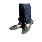 Rafael — Men's Olive Green Suede Tassel Slip-On Loafer Shoes