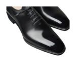 Nero — Men's Jet Black Genuine Leather Wholecut Oxford Lace-Up Formal Dress Shoes with Leather Sole - Image 2