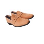 Paxton — Men's Camel Tan Genuine Suede Penny Loafer Slip-On Smart Casual Dress Shoes with Rubber Sole - Image 3