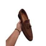 Morano — Men's Dark Chocolate Brown Genuine Suede Tassel Loafer Slip-On Smart Casual Dress Shoes with Leather Sole - Image 2