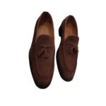 Morano — Men's Dark Chocolate Brown Genuine Suede Tassel Loafer Slip-On Smart Casual Dress Shoes with Leather Sole - Image 3