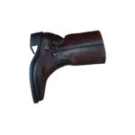 Castello — Men's Dark Burgundy Oxblood Genuine Leather Square-Toe Mid-Calf Riding Boots with Leather Sole - Image 3