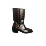 Castello — Men's Dark Burgundy Oxblood Genuine Leather Square-Toe Mid-Calf Riding Boots with Leather Sole - Image 4