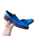 Carnival — Men's Royal Blue & Red Multi-Color Hand-Painted Genuine Leather Slip-On Loafer Smart Casual Dress Shoes with Leather Sole - Image 2