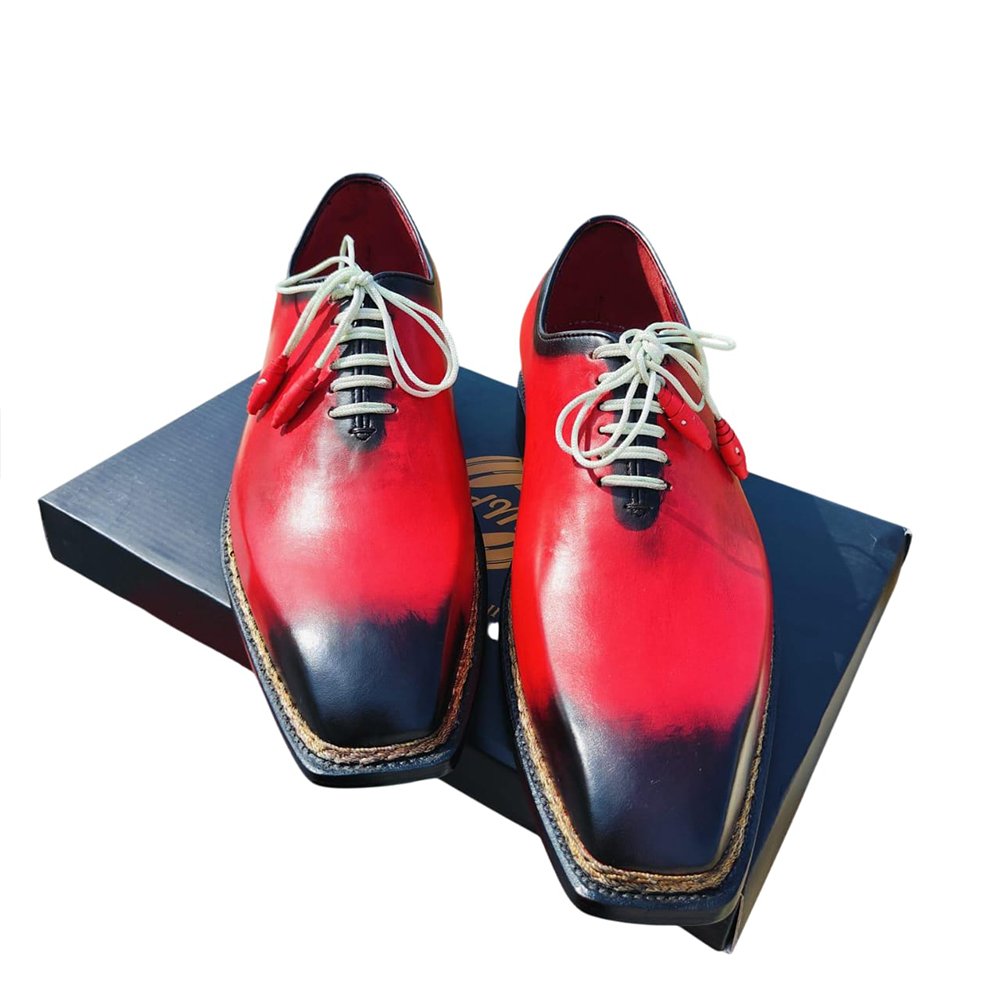 M303 clifton — men's tan brown genuine leather cap-toe oxford brogue lace-up formal dress shoes with leather sole like that name and title - Image 1
