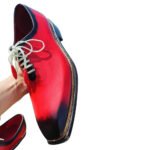 clifton — men's tan brown genuine leather cap-toe oxford brogue lace-up formal dress shoes with leather sole like that name and title - Image 3