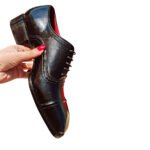 Diavolo — Men's Jet Black Genuine Leather Cap-Toe Oxford Lace-Up Formal Dress Shoes with Red Leather Lining and Leather Sole - Image 2
