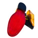 Ambra — Men's Mustard Yellow Genuine Leather Wingtip Full Brogue Oxford Lace-Up Smart Casual Dress Shoes with Leather Sole - Image 2