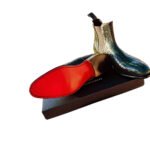 Serpente — Men's Olive Green Genuine Python Snake Embossed Leather Chelsea Slip-On Ankle Boots with Leather Sole - Image 4