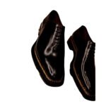 Ebano — Men's Dark Espresso Brown High-Shine Genuine Leather Wholecut Oxford Lace-Up Formal Dress Shoes with Leather Sole - Image 3