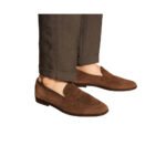 Matteo — Men's Brown Suede Plain Slip-On Casual Loafer Shoes