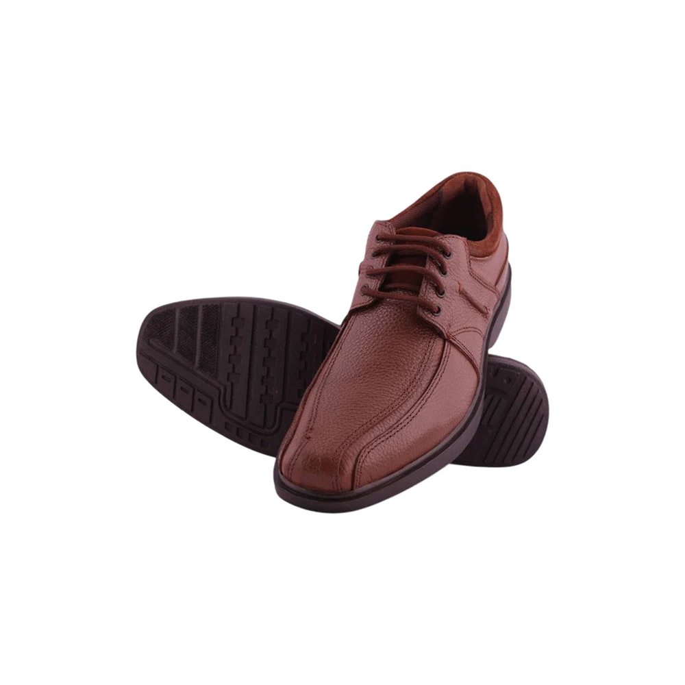 M67 Robusto — Men's Tan Brown Leather Moc-Toe Lace-Up Comfort Derby Shoes with Anti-Slip Thick Rubber Outsole - Image 1