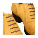 Giallo — Men's Mustard Yellow Suede Cap-Toe Quarter Brogue Square-Toe Lace-Up Oxford Dress Shoes - Image 2