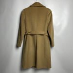 Cintura Classica — Women's Camel Tan Genuine Wool Blend Slim Fit Belted Midi Trench Coat with Wide Notch Lapel Collar Single-Breasted Gold-Tone Button Front Elegant Sophisticated Timeless Everyday Outerwear - Image 2