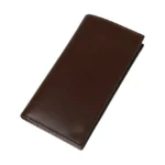 Cordovazzo — Men's Deep Chocolate Brown Genuine Polished Leather Slim Long Bifold Clutch Wallet