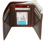 Passaportozzo — Men's Rich Cognac Brown Genuine Crazy-Horse Leather Tall Passport Cover Card Wallet - Image 2