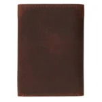Passaportozzo — Men's Rich Cognac Brown Genuine Crazy-Horse Leather Tall Passport Cover Card Wallet