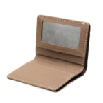 Coccodrilozzo — Men's Warm Taupe Grey Genuine Crocodile-Embossed Leather Saddle Stitch Slim Bifold Card Wallet - Image 2