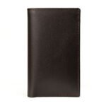 Nobilezzo — Men's Deep Espresso Brown Genuine Saffiano Leather Slim Long Bifold Clutch Card Wallet