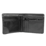 Classicazzo — Men's Jet Black Genuine Polished Leather Slim Bifold Card Wallet - Image 2