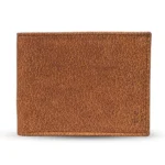 Granulozzo — Men's Warm Cognac Tan Genuine Fine-Grain Textured Leather Classic Bifold Card Wallet