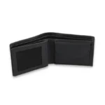 Minimazzo — Men's Jet Black Genuine Polished Smooth Leather Ultra-Slim Minimalist Bifold Card Wallet - Image 2