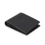 Minimazzo — Men's Jet Black Genuine Polished Smooth Leather Ultra-Slim Minimalist Bifold Card Wallet
