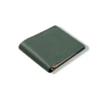 Boscozzo — Men's Deep Forest Green Genuine Saffiano-Grain Leather Ultra-Slim Classic Bifold Card Wallet