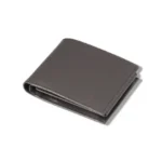 Ombrazzo — Men's Deep Charcoal Grey Genuine Smooth Leather Ultra-Slim Classic Bifold Card Wallet