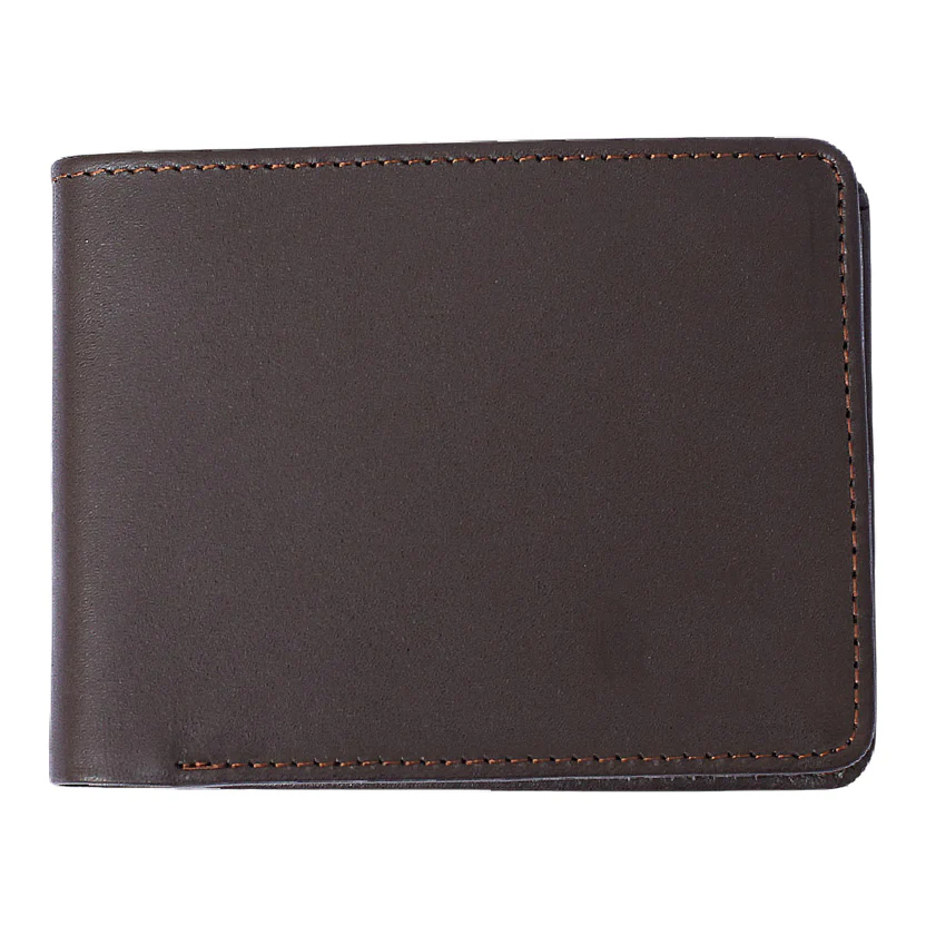 W4 Brunozzo — Men's Dark Chocolate Brown Genuine Full-Grain Leather Classic Bifold Card Wallet - Image 1